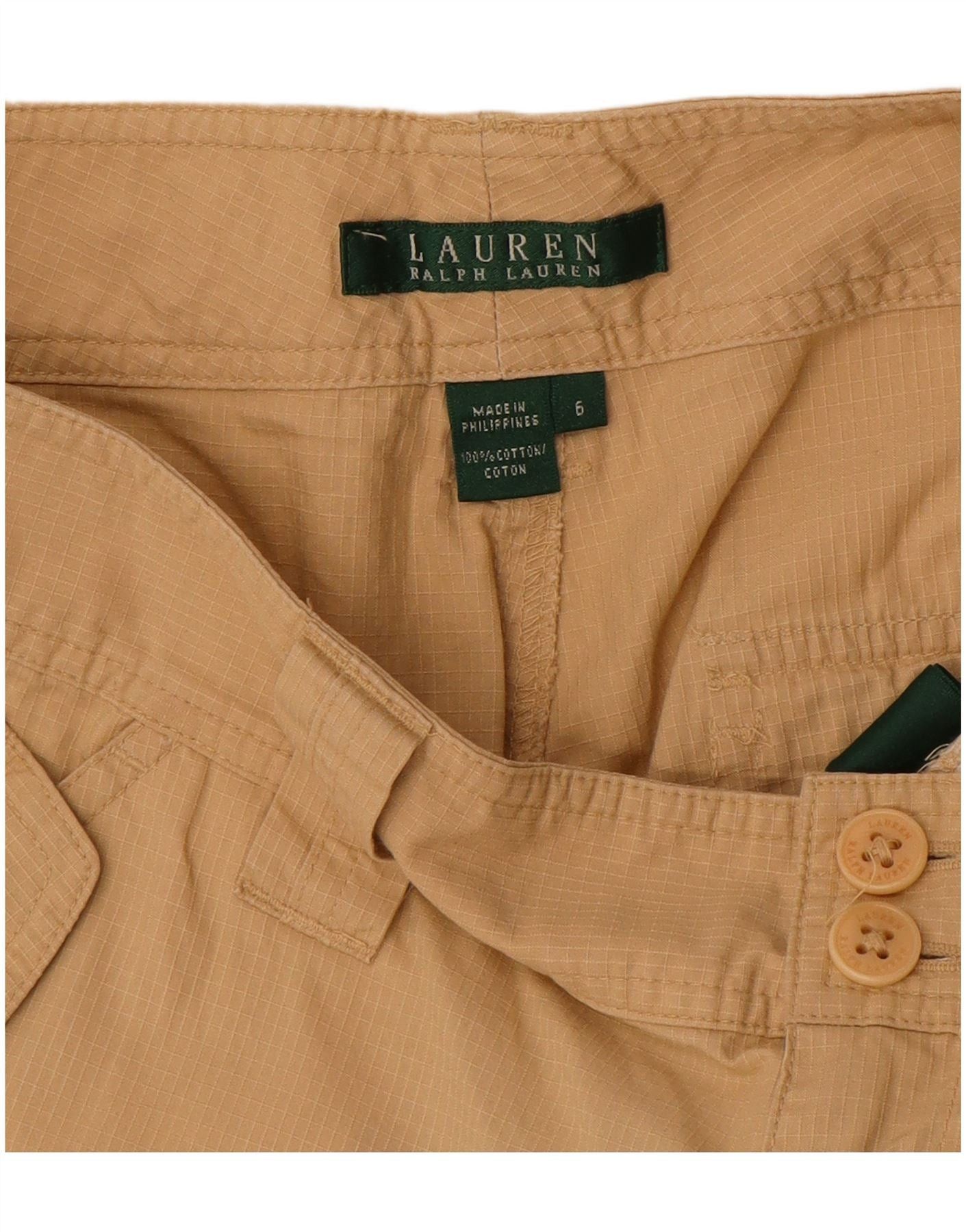 Ralph Lauren Womens Straight Cargo Trousers US 6 Medium W32 L26 Beige Size 26" / US 2 / IT 38 - 3 Thumbnail
