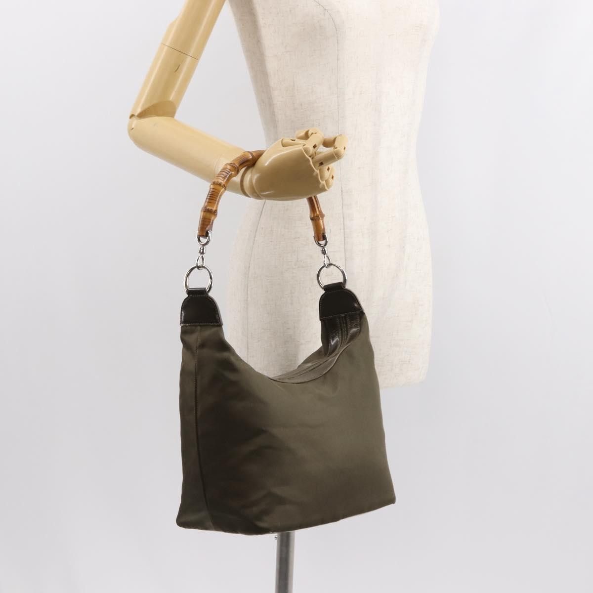 Gucci Gucci Vintage Bamboo Handle Bag Nylon Size ONE SIZE - 14 Thumbnail