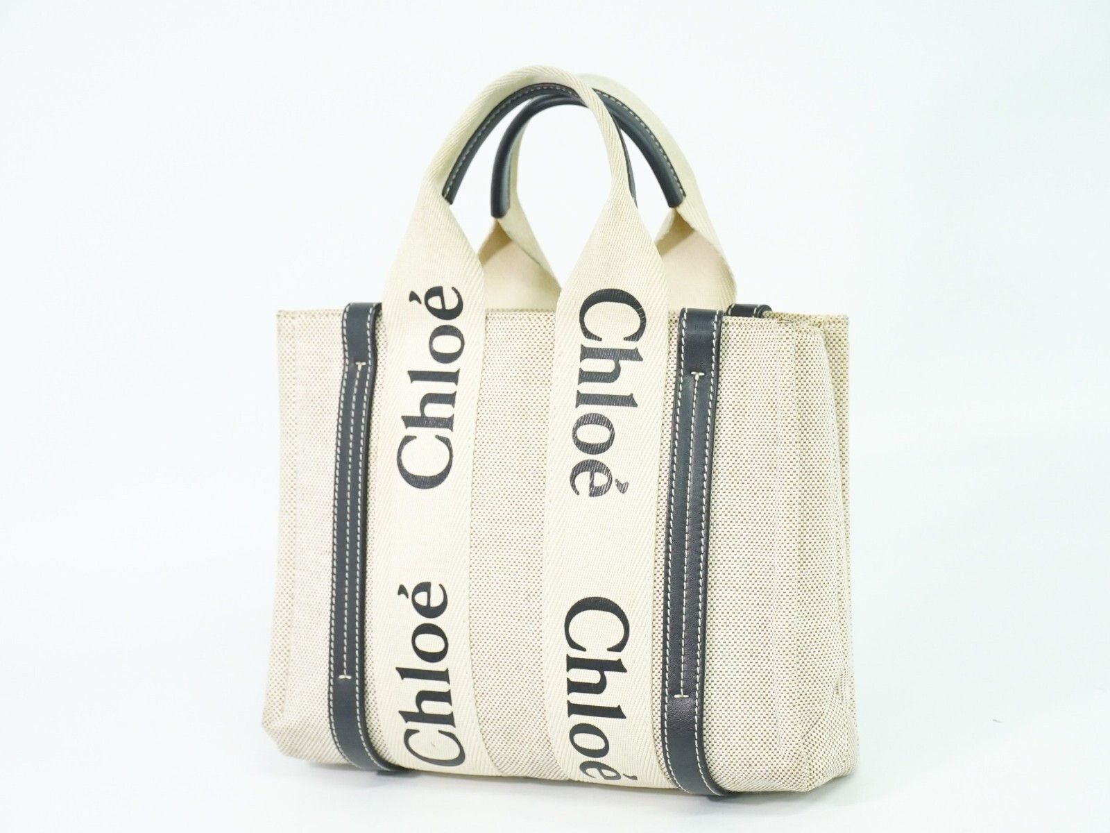 Chloe Chloe Woody Tote Canvas with Leather Size ONE SIZE - 2 Thumbnail