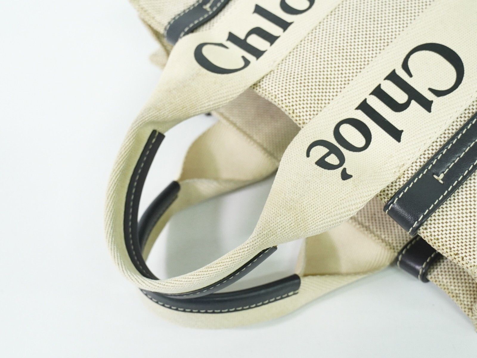 Chloe Chloe Woody Tote Canvas with Leather Size ONE SIZE - 4 Thumbnail