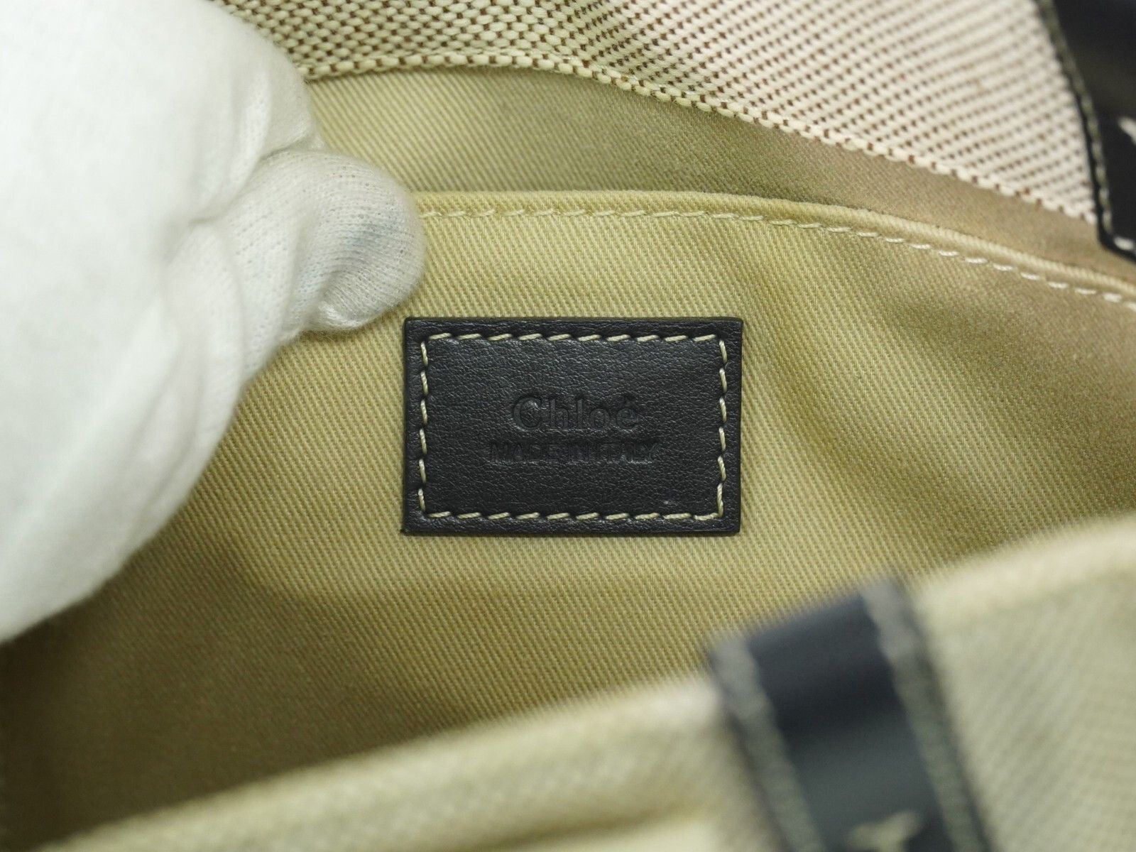 Chloe Chloe Woody Tote Canvas with Leather Size ONE SIZE - 9 Thumbnail