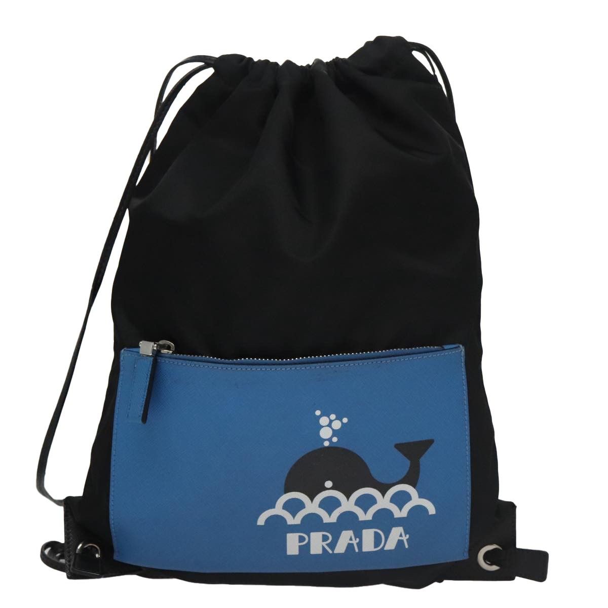 Prada Prada Logo Drawstring Backpack Tessuto with Printed Saffiano Size ONE SIZE - 18 Thumbnail