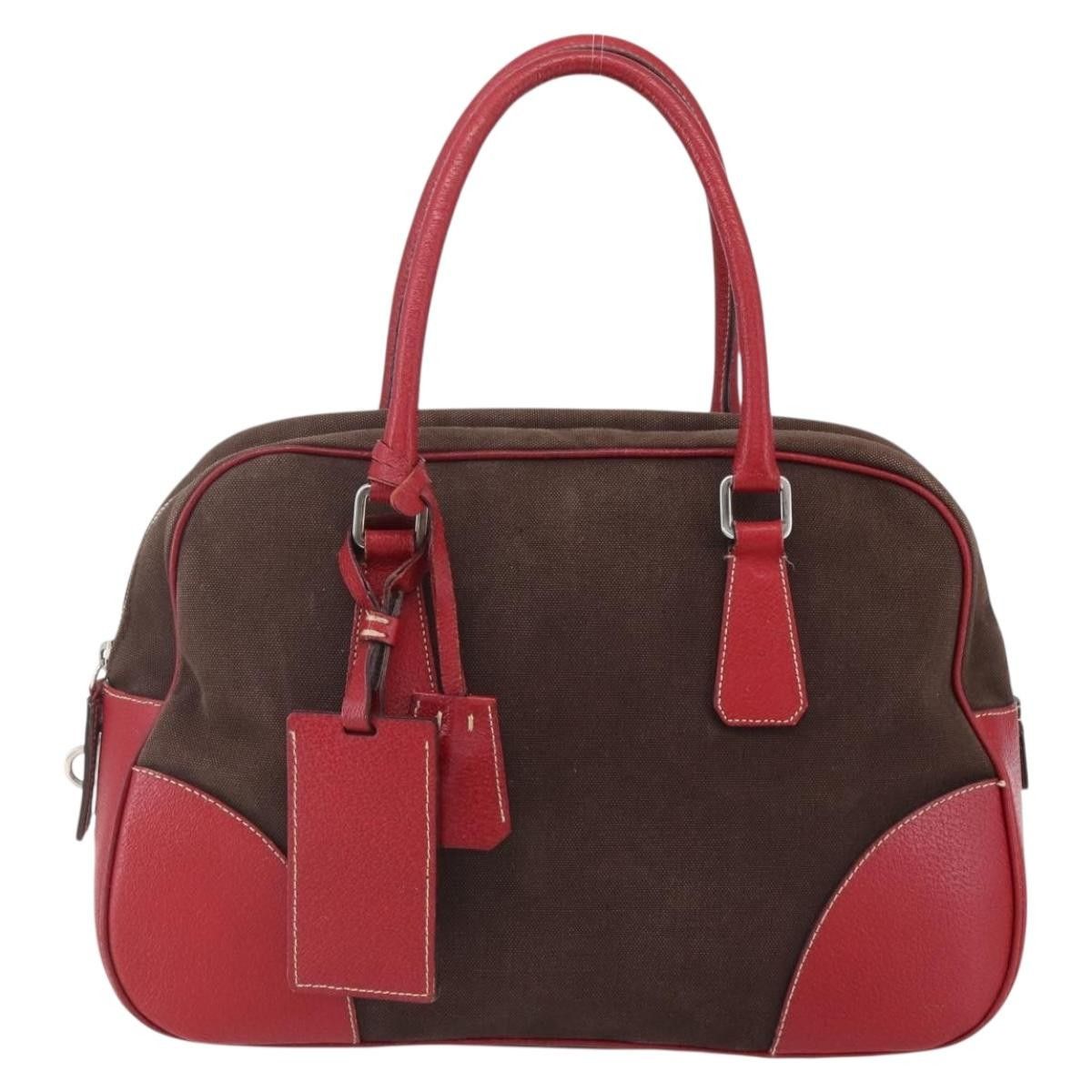 Prada Prada Bowler Bag Canvas with Leather Size ONE SIZE - 19 Thumbnail