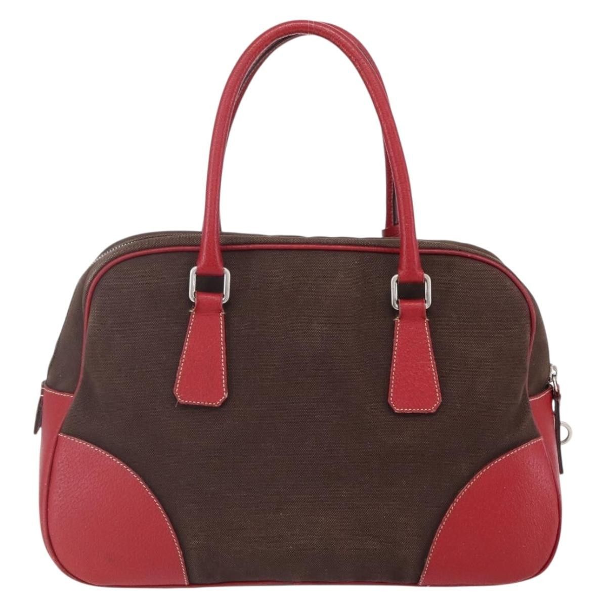 Prada Prada Bowler Bag Canvas with Leather Size ONE SIZE - 2 Thumbnail