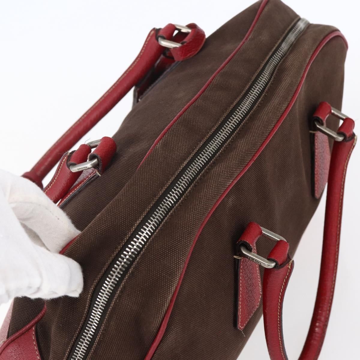Prada Prada Bowler Bag Canvas with Leather Size ONE SIZE - 17 Thumbnail