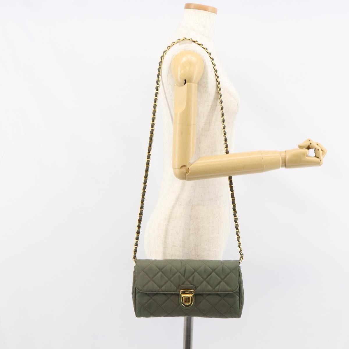 Prada Prada Pushlock Chain Flap Bag Quilted Tessuto Size ONE SIZE - 16 Thumbnail