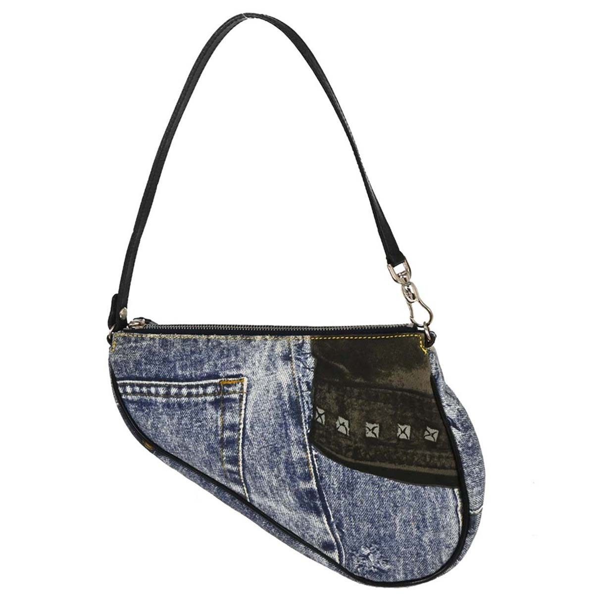 Dior Christian Dior Vintage Saddle Bag Printed Denim Size ONE SIZE - 2 Thumbnail