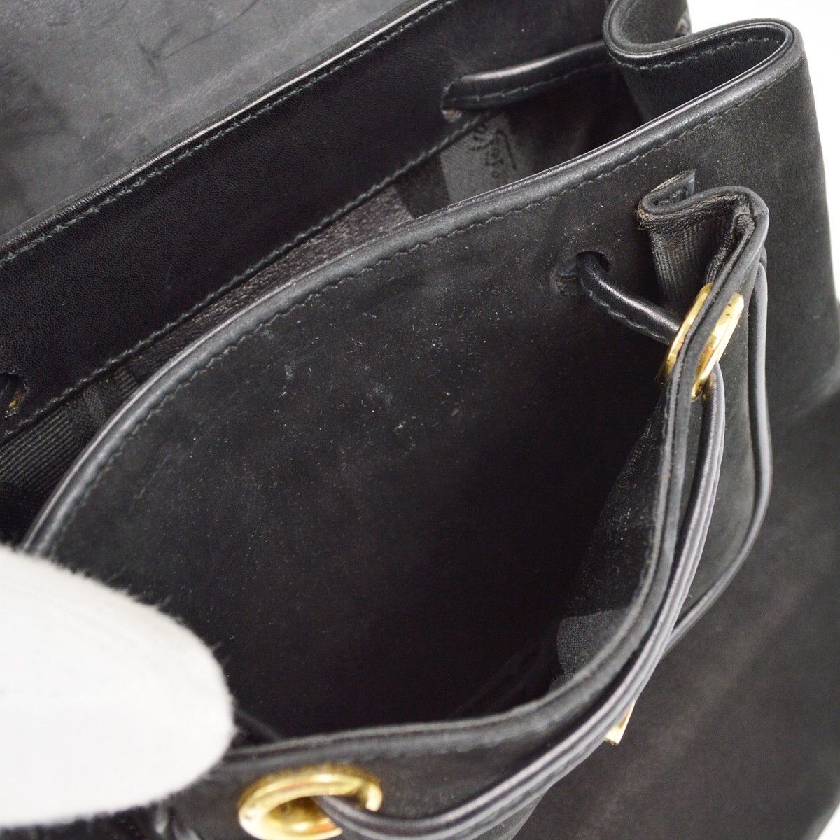Salvatore Ferragamo Salvatore Ferragamo Vara Flap Drawstring Backpack Leather and Suede Size ONE SIZE - 8 Thumbnail
