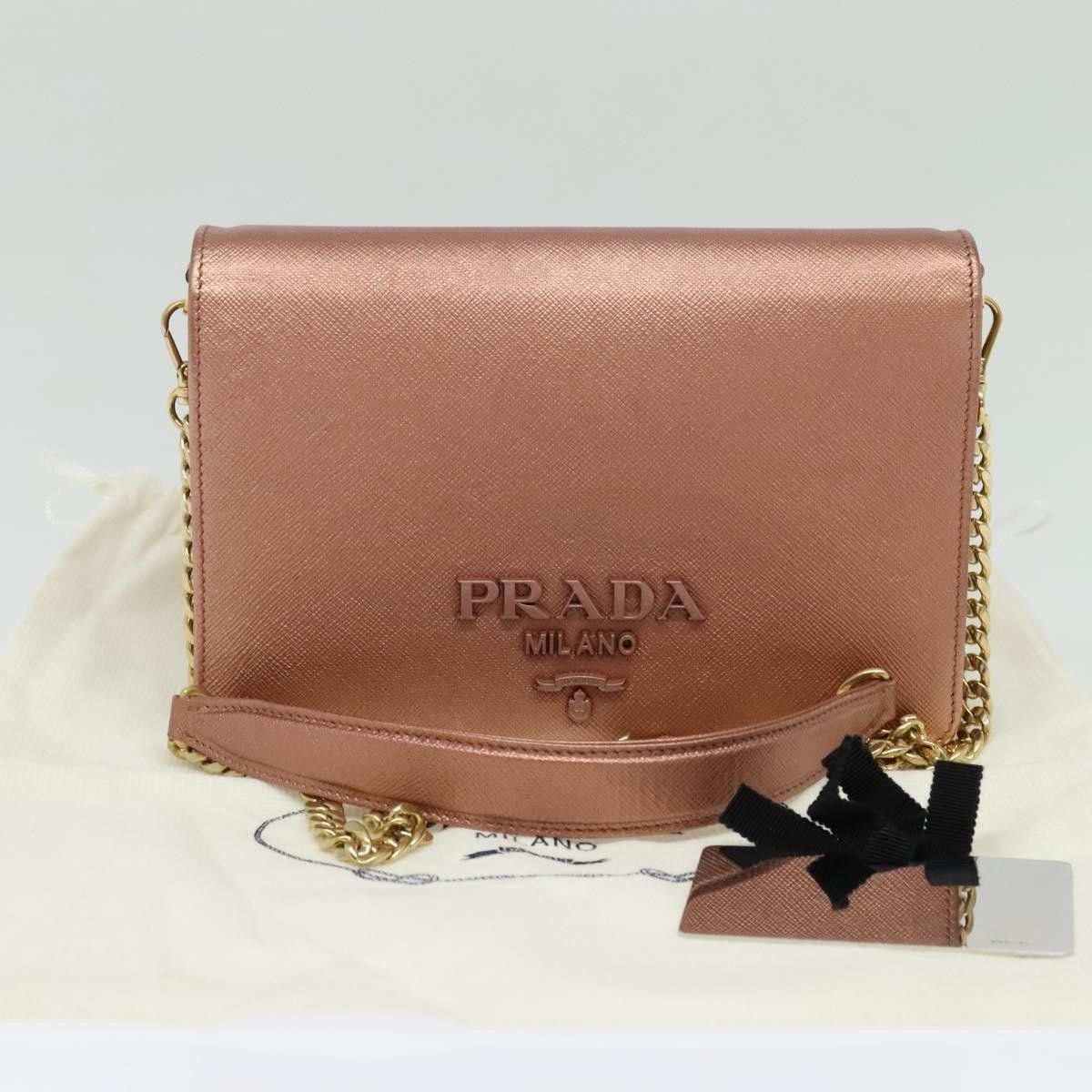 Prada Prada Monochrome Chain Flap Saffiano Leather Size ONE SIZE - 14 Thumbnail