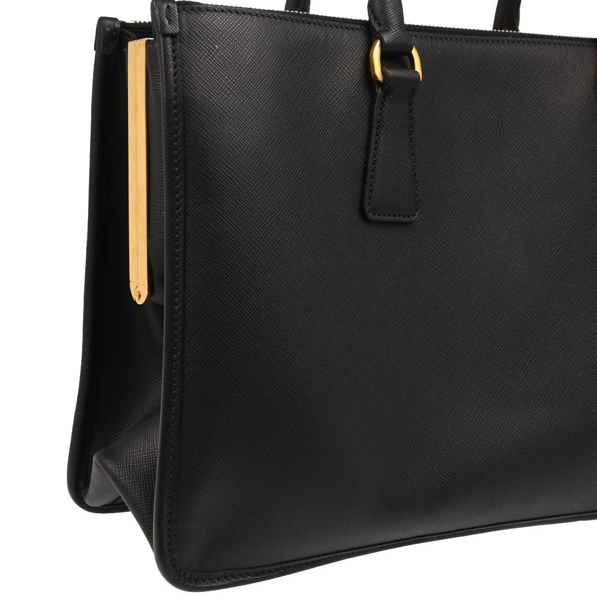 Prada Prada Lux Double Zip Frame Tote Saffiano Leather Size ONE SIZE - 3 Thumbnail