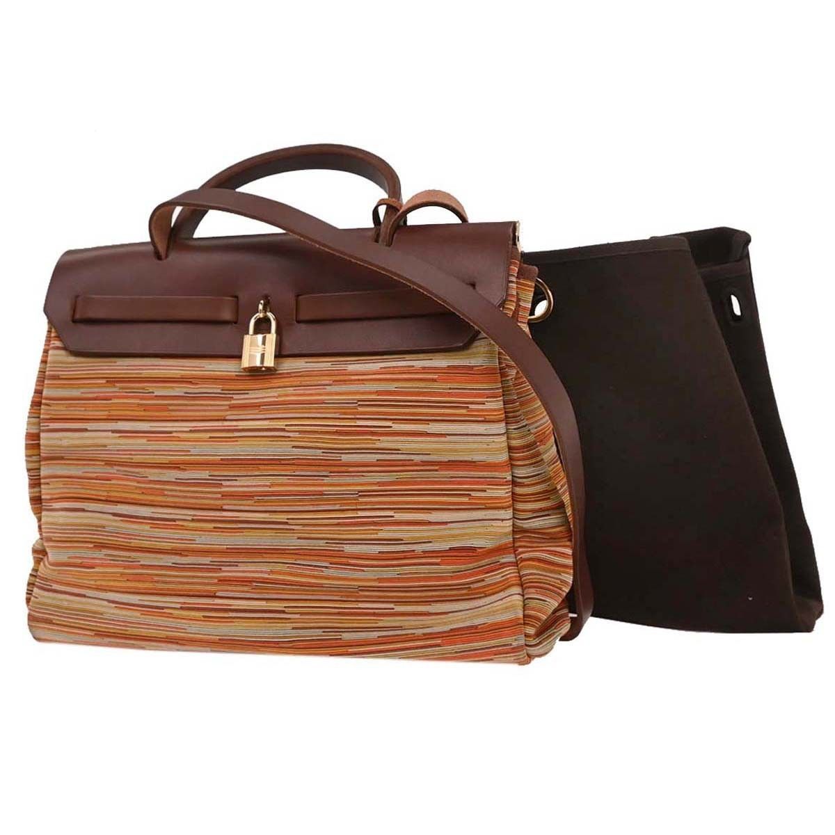 Hermes Hermes Herbag Vibrato and Leather Size ONE SIZE - 2 Thumbnail