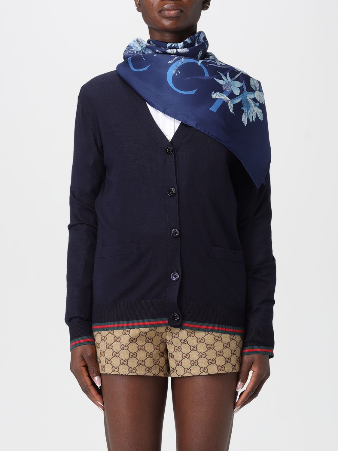 Gucci Gucci Neck Scarf Woman Blue Size ONE SIZE - 2 Thumbnail
