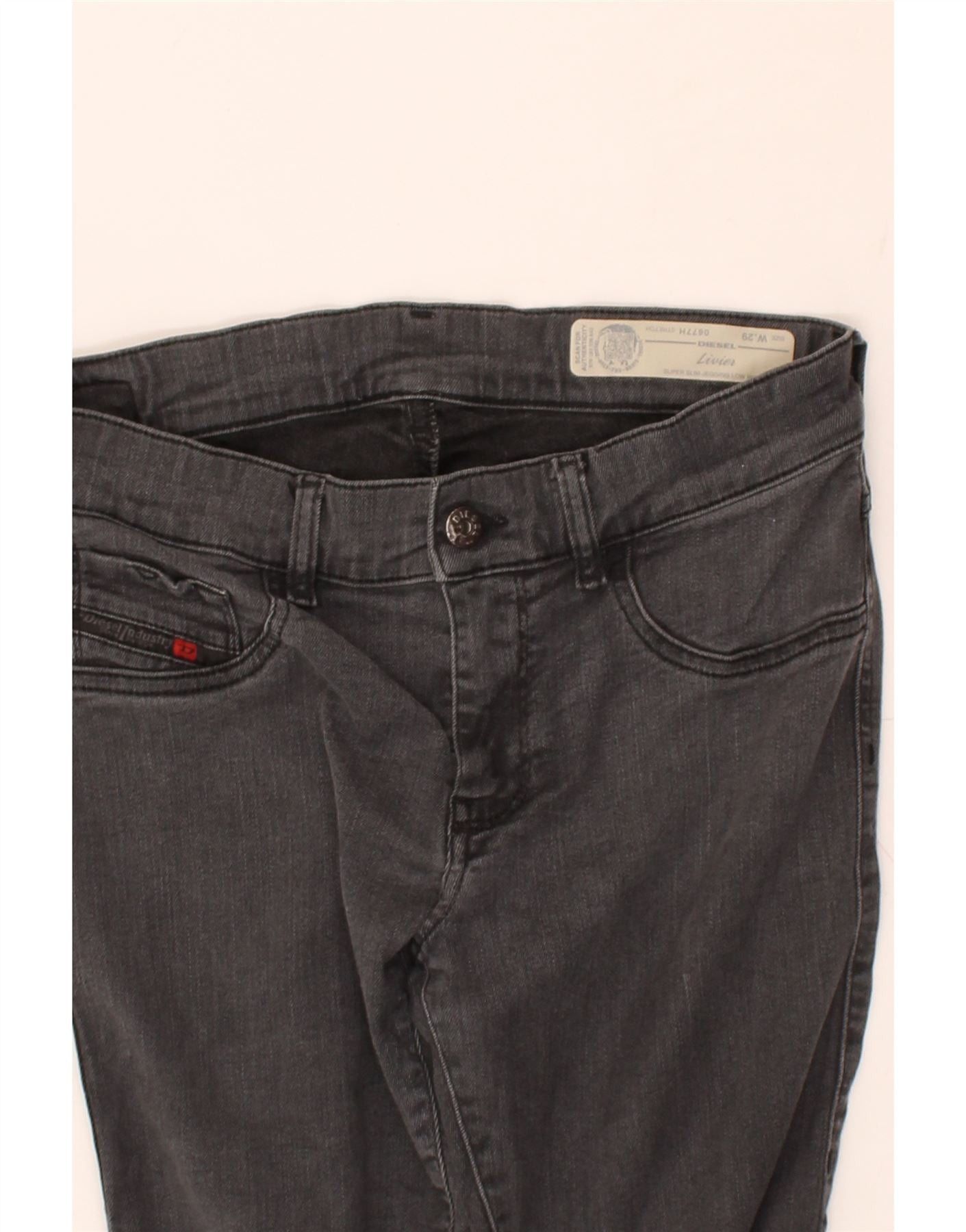 Diesel Womens Livier Super Slim Jegging Jeans W29 L25 Grey Cotton Size 42" / US 20 - 3 Thumbnail
