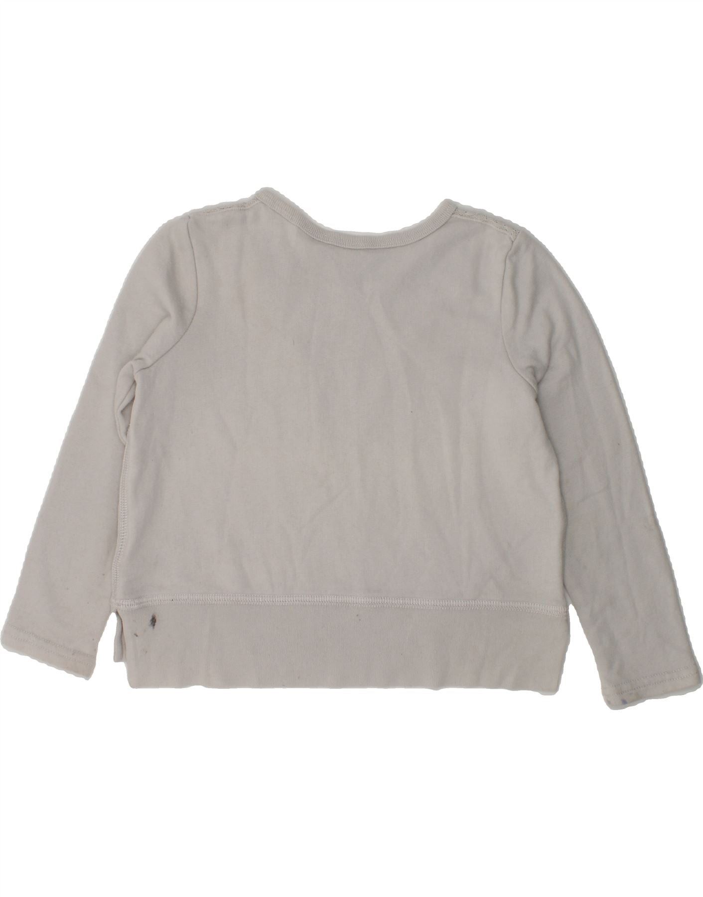 Polo Ralph Lauren Girls Sweatshirt Jumper 4-5 Years Off White Cotton Size XS / US 0-2 / IT 36-38 - 2 Thumbnail