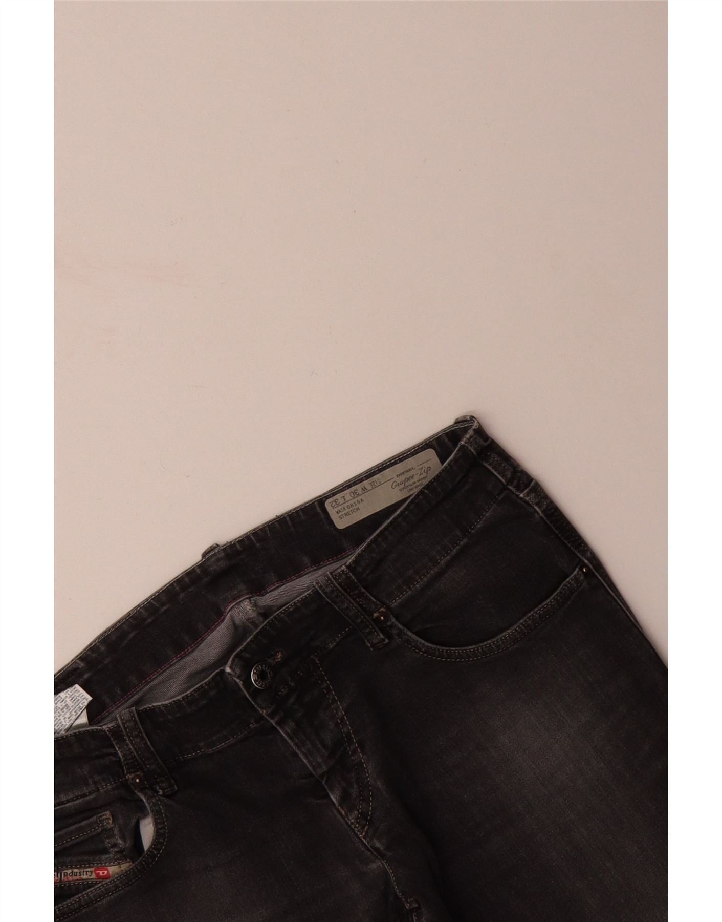 Diesel Womens Grupee-Zip Low Waist Super Slim Skinny Jeans W30 L28 Size 24" / US 00 / IT 34 - 3 Thumbnail