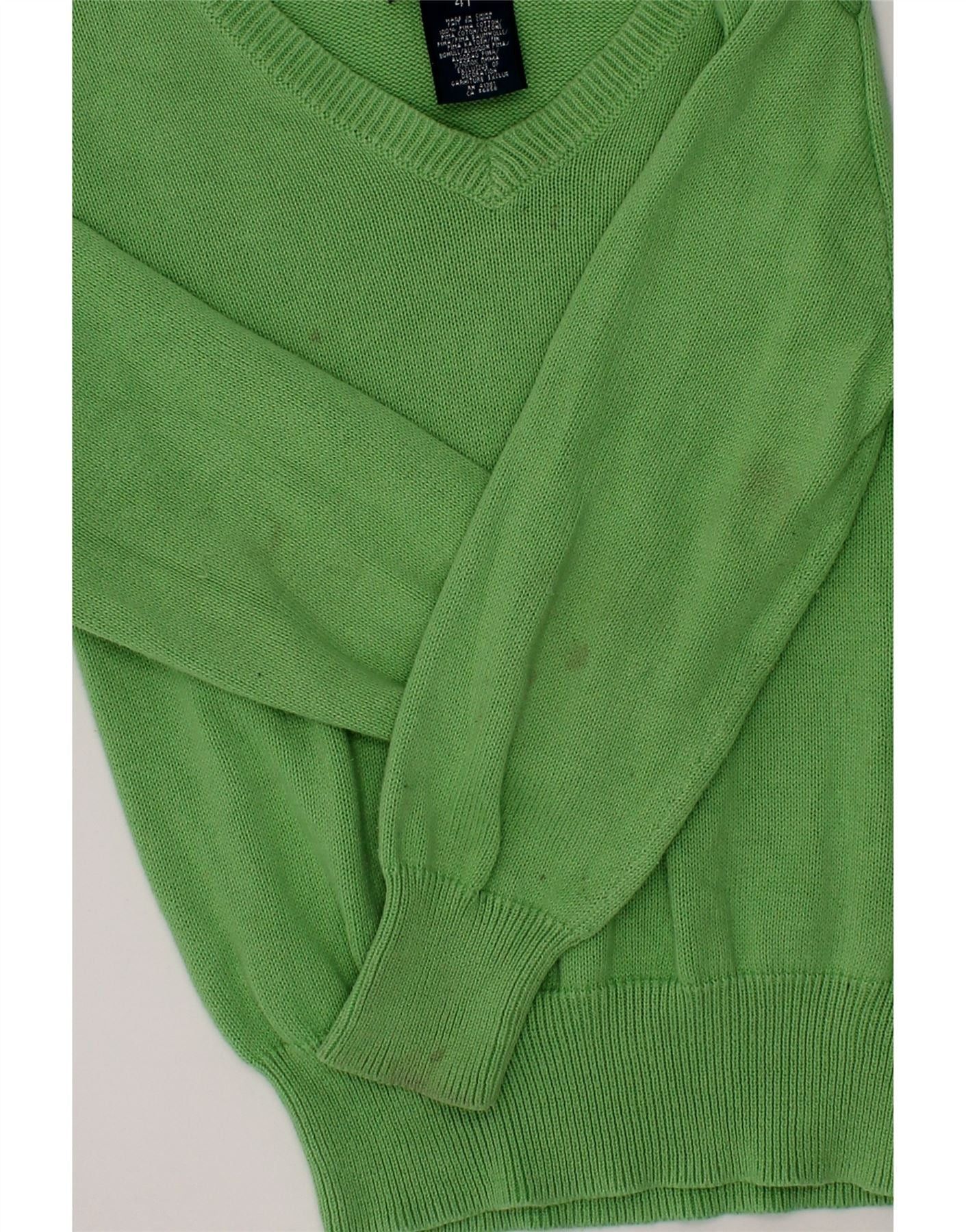 Polo Ralph Lauren Girls V-Neck Jumper Sweater 3-4 Years Green Cotton Size XXS / US 00 / IT 34 - 3 Thumbnail