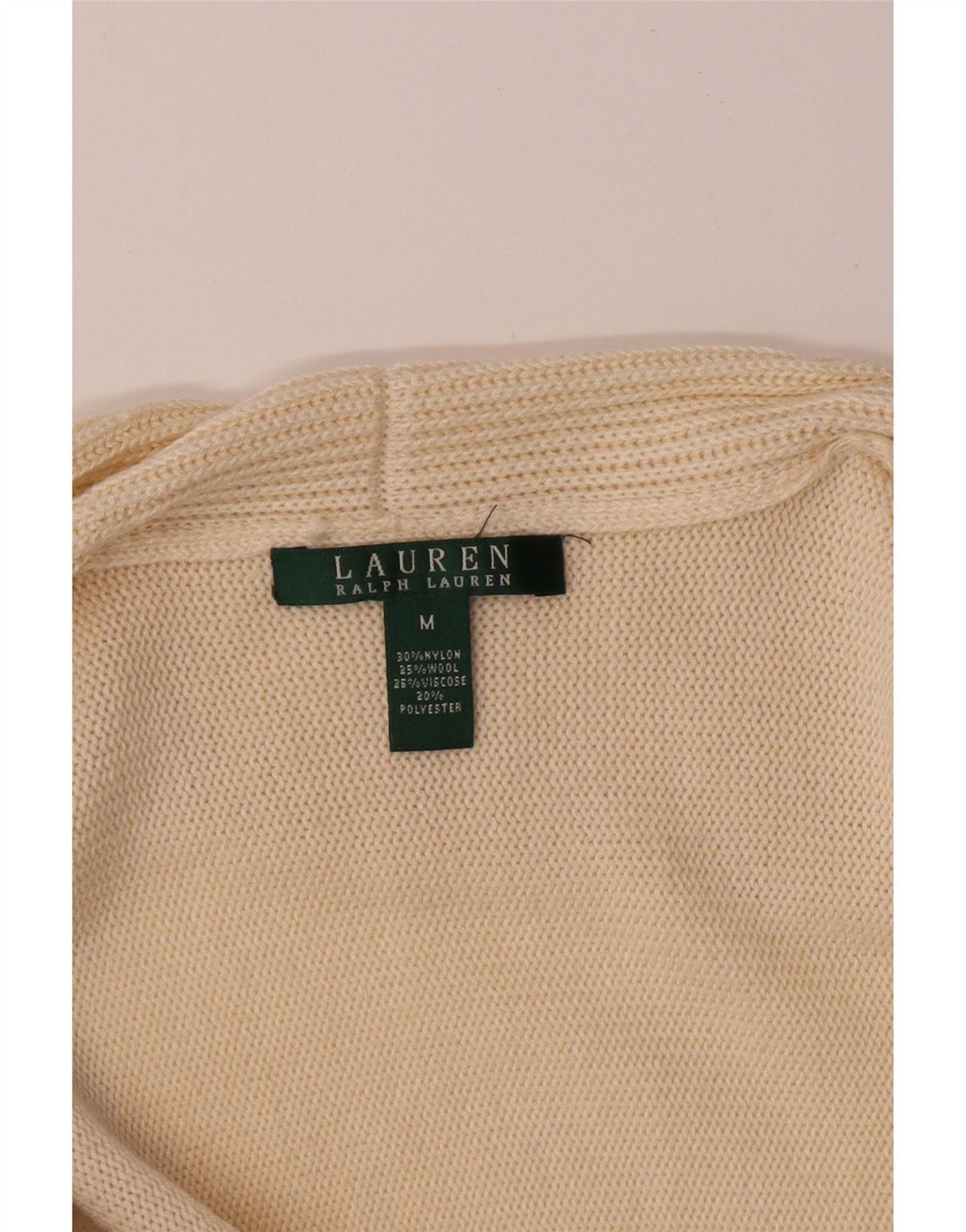 Ralph Lauren Womens 3/4 Sleeve Cardigan Sweater UK 14 Medium Off White Size S / US 4 / IT 40 - 4 Thumbnail