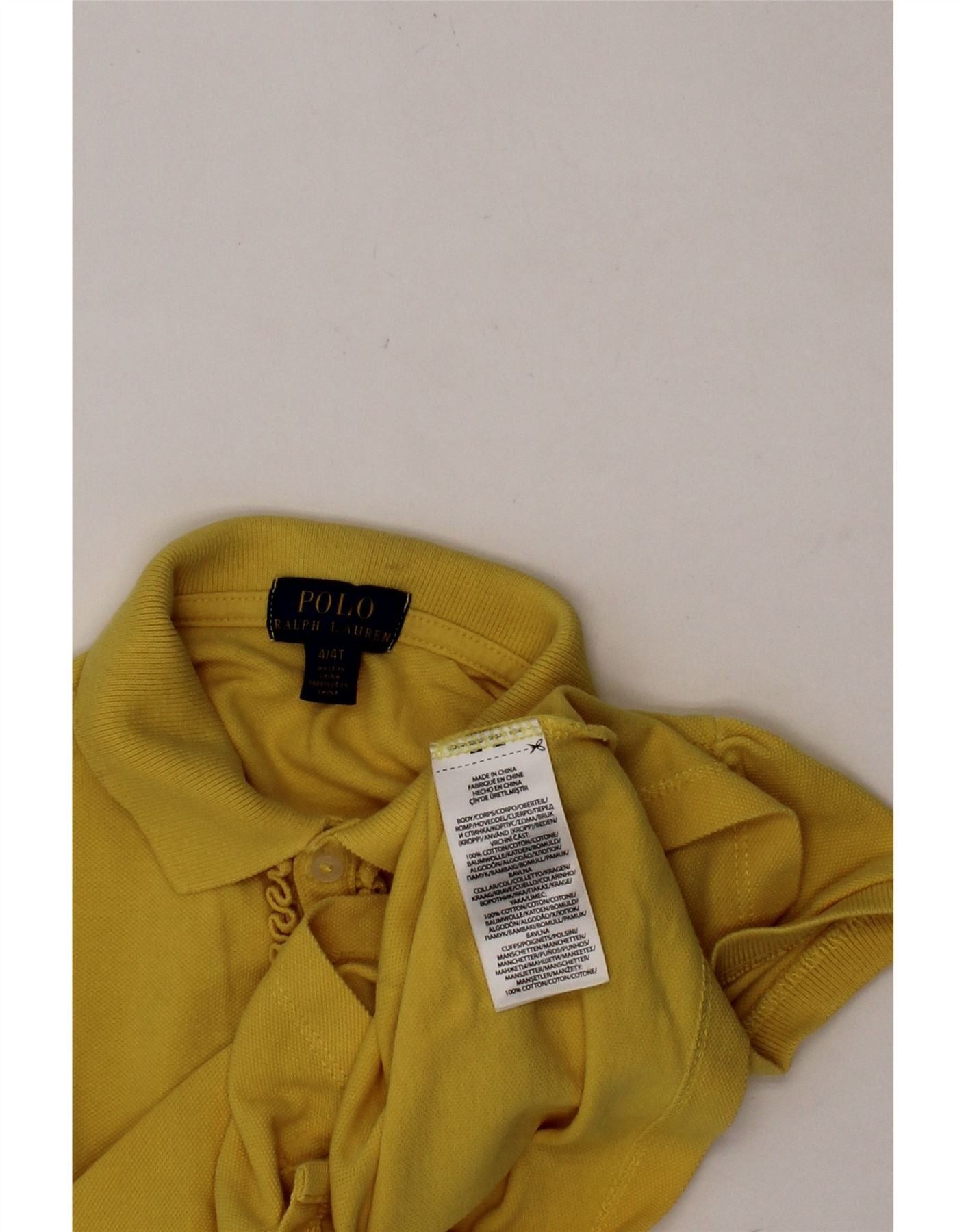 Polo Ralph Lauren Girls Polo Shirt 3-4 Years Yellow Cotton Size XXS / US 00 / IT 34 - 3 Thumbnail