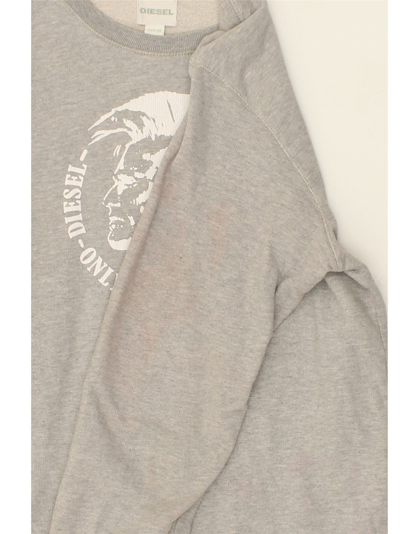 Diesel Boys Graphic Sweatshirt Jumper 13-14 Years XL Grey Cotton Size XL / US 12-14 / IT 48-50 - 3 Thumbnail