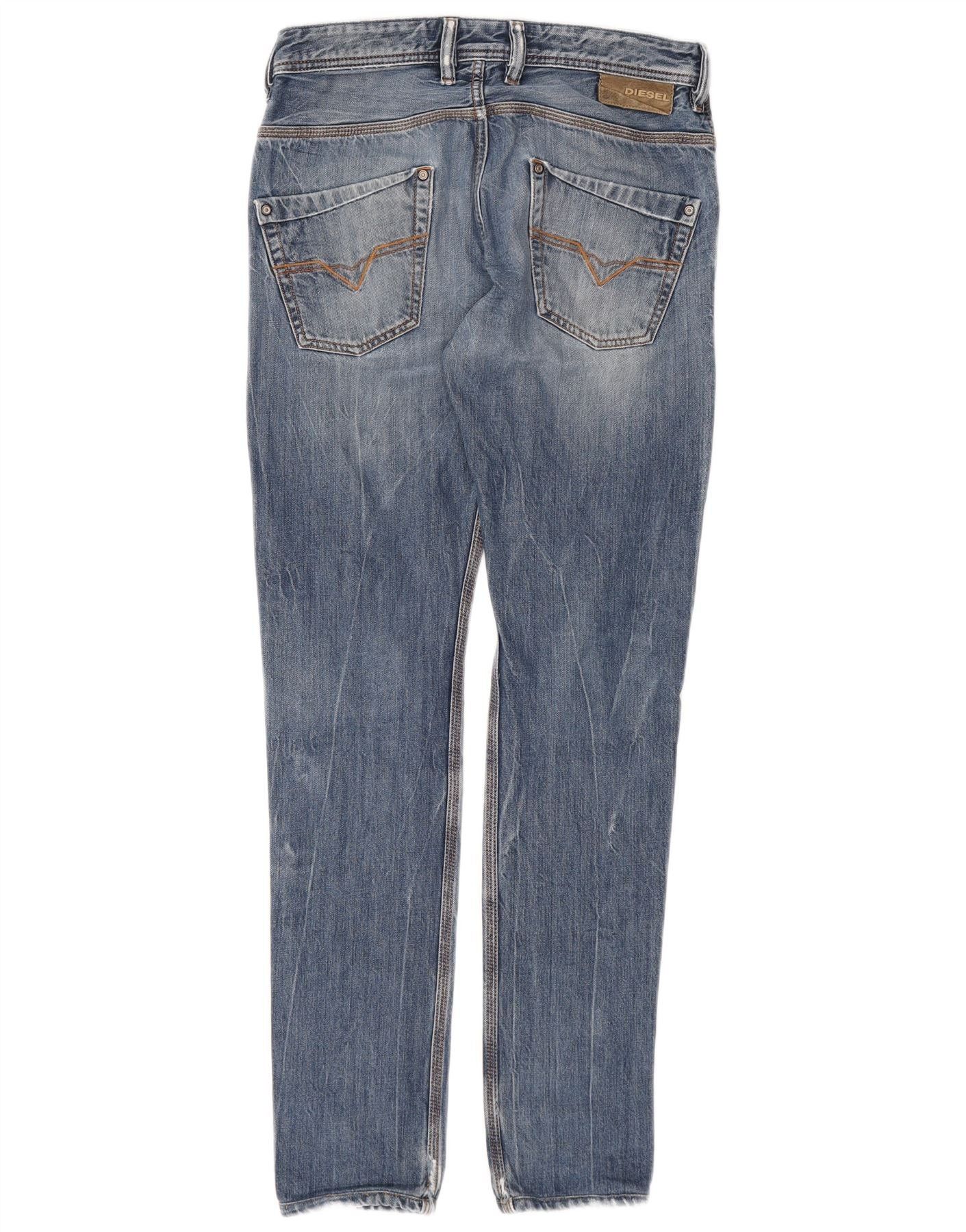 Diesel Womens Krooley Distressed Slim Jeans W29 L34 Blue Cotton Size 42" / US 20 - 2 Thumbnail