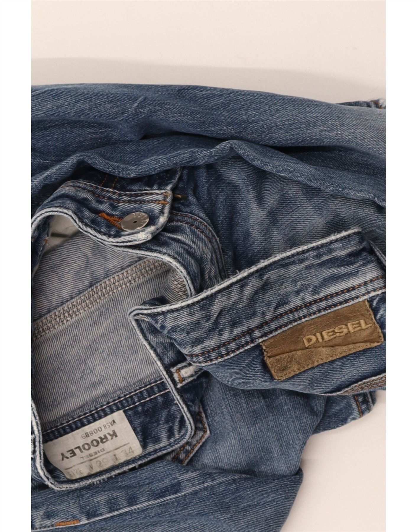 Diesel Womens Krooley Distressed Slim Jeans W29 L34 Blue Cotton Size 42" / US 20 - 5 Thumbnail