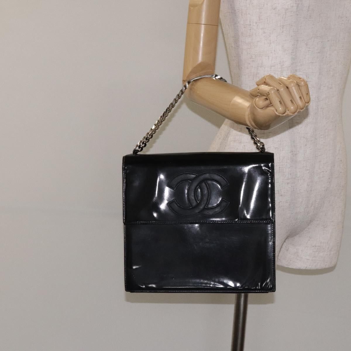 Chanel Chanel Vintage CC Box Flap Bag Patent Leather Size ONE SIZE - 14 Thumbnail