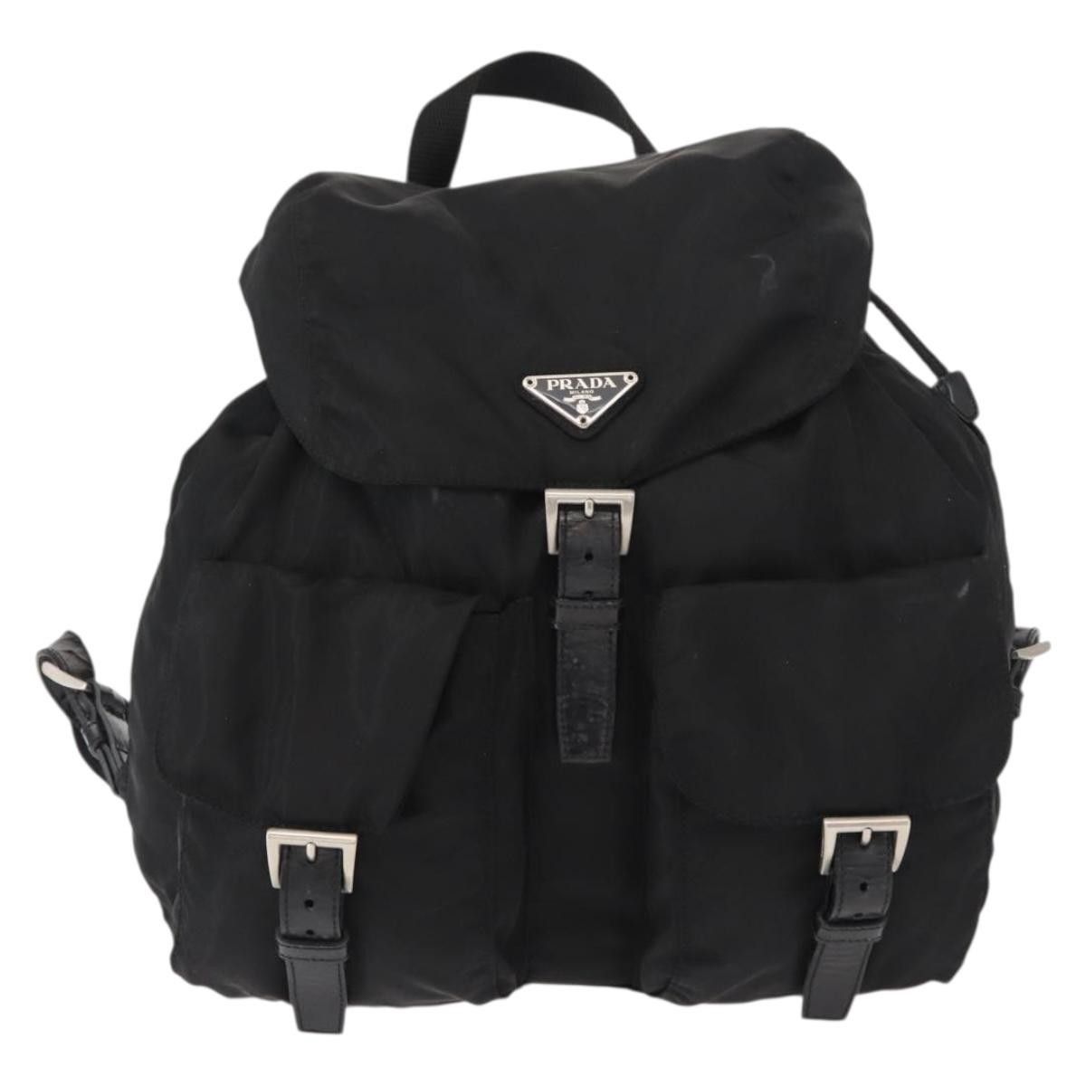Prada Prada Vela Double Front Pocket Backpack Tessuto with Saffiano Leather Size ONE SIZE - 24 Thumbnail