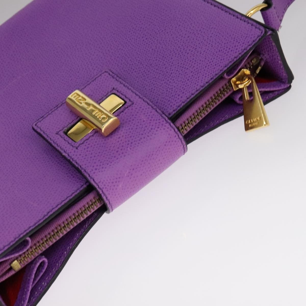 Celine Celine Vintage turn lock shoulder bag Leather Size ONE SIZE - 9 Thumbnail