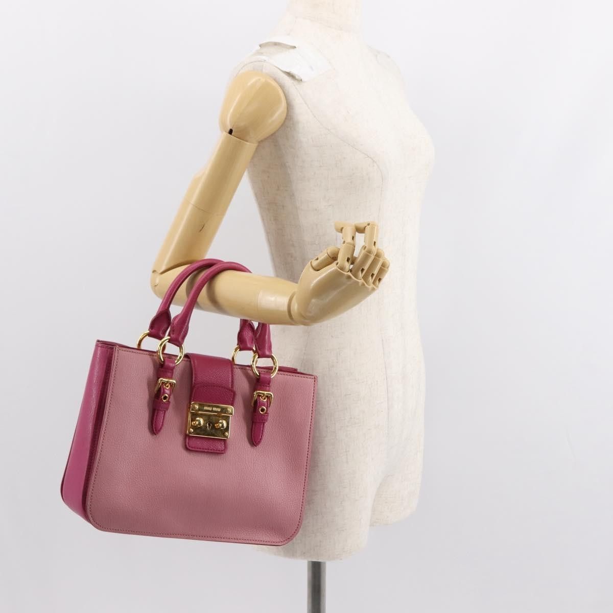 Miu Miu Miu Miu Madras Convertible Lock Tote Leather Size ONE SIZE - 15 Thumbnail