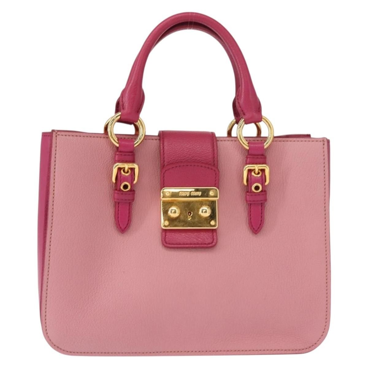 Miu Miu Miu Miu Madras Convertible Lock Tote Leather Size ONE SIZE - 20 Thumbnail