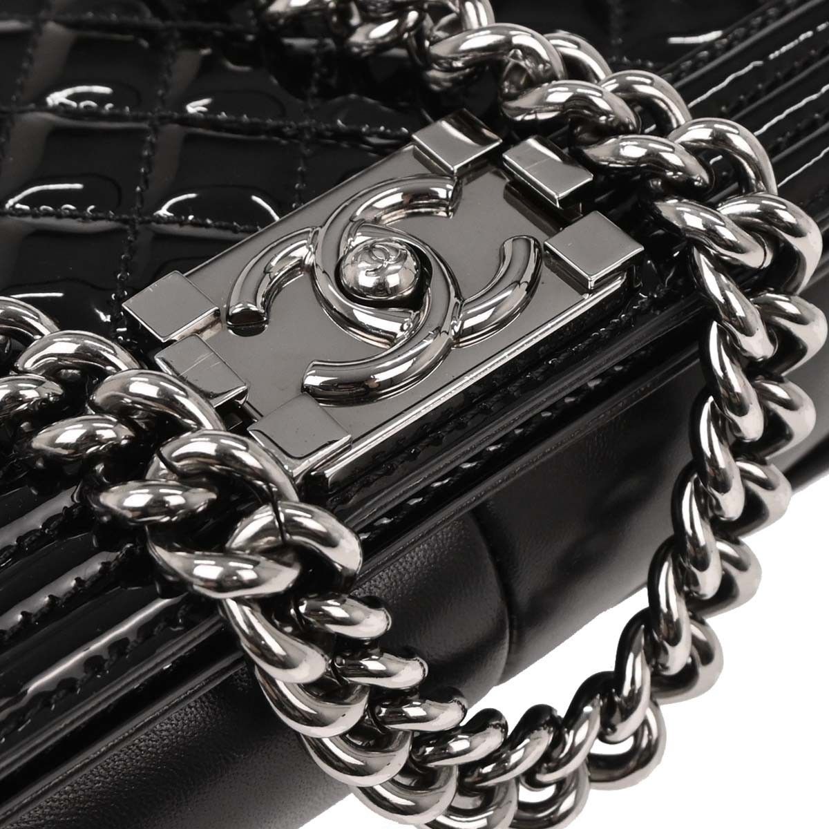 Chanel Chanel Boy Flap Bag Quilted Patent Size ONE SIZE - 6 Thumbnail
