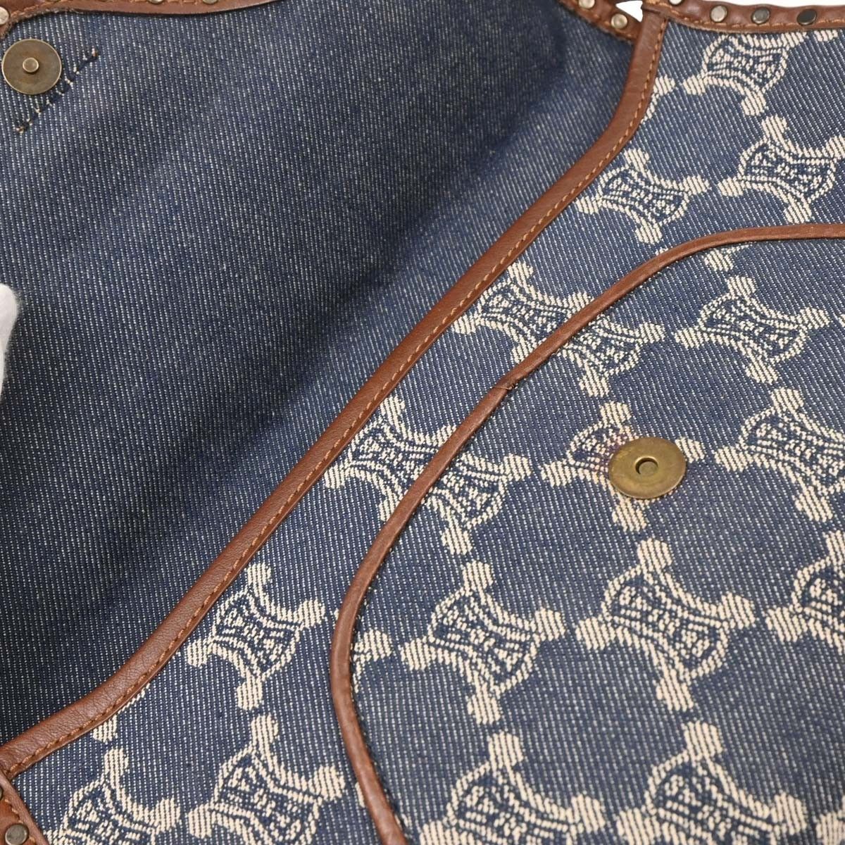 Celine Celine Vintage Triomphe Shoulder Bag Denim with Leather Size ONE SIZE - 8 Thumbnail