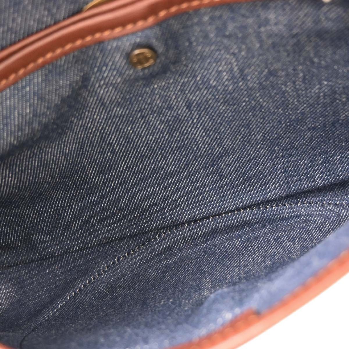 Celine Celine Vintage Triomphe Shoulder Bag Denim with Leather Size ONE SIZE - 3 Thumbnail