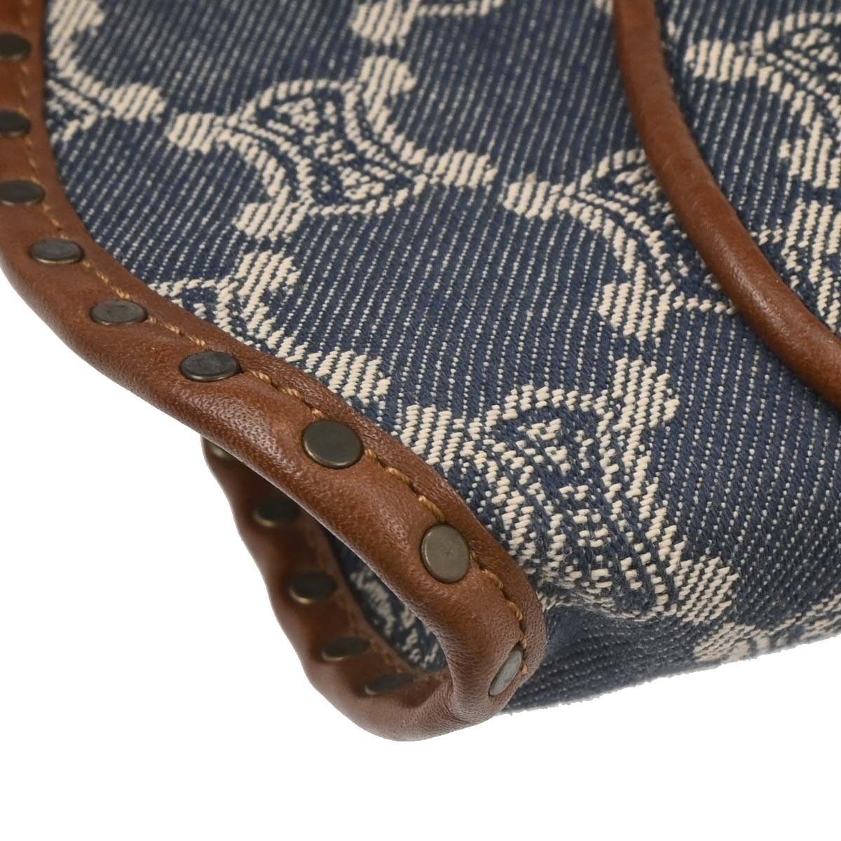 Celine Celine Vintage Triomphe Shoulder Bag Denim with Leather Size ONE SIZE - 5 Thumbnail