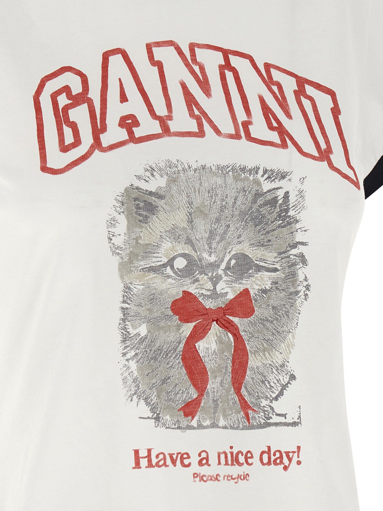 Ganni Printed T-Shirt Size XS / US 0-2 / IT 36-38 - 4 Thumbnail