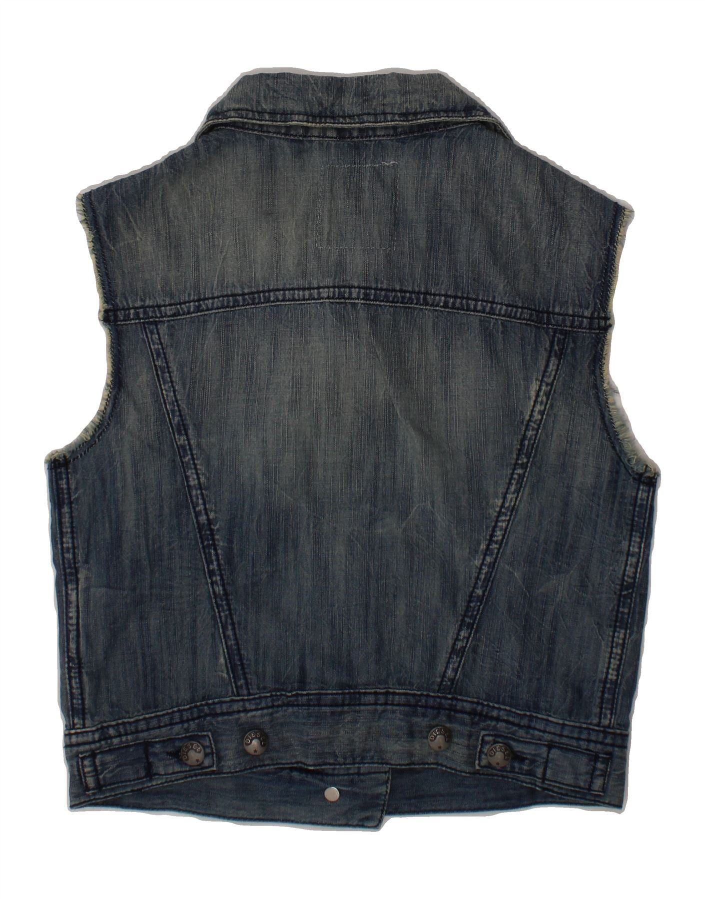 Diesel Girls Denim Gilet 9-10 Years Blue Cotton Size M / US 6-8 / IT 42-44 - 2 Thumbnail