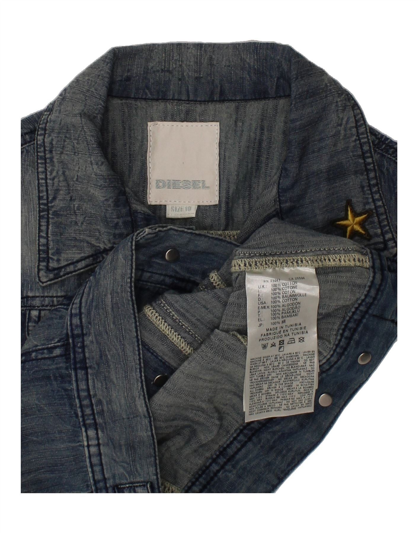 Diesel Girls Denim Gilet 9-10 Years Blue Cotton Size M / US 6-8 / IT 42-44 - 3 Thumbnail