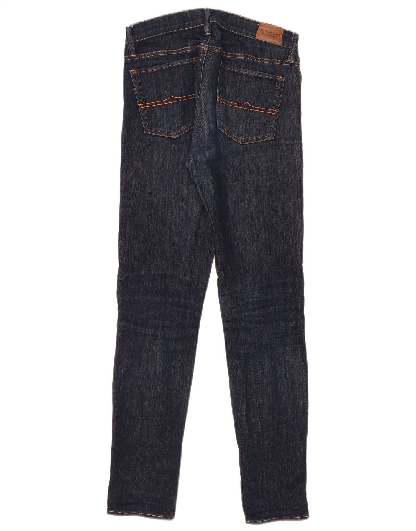 Ralph Lauren Womens Super Skinny Jeans W28 L29 Navy Blue Cotton Size 24" / US 00 / IT 34 - 2 Thumbnail