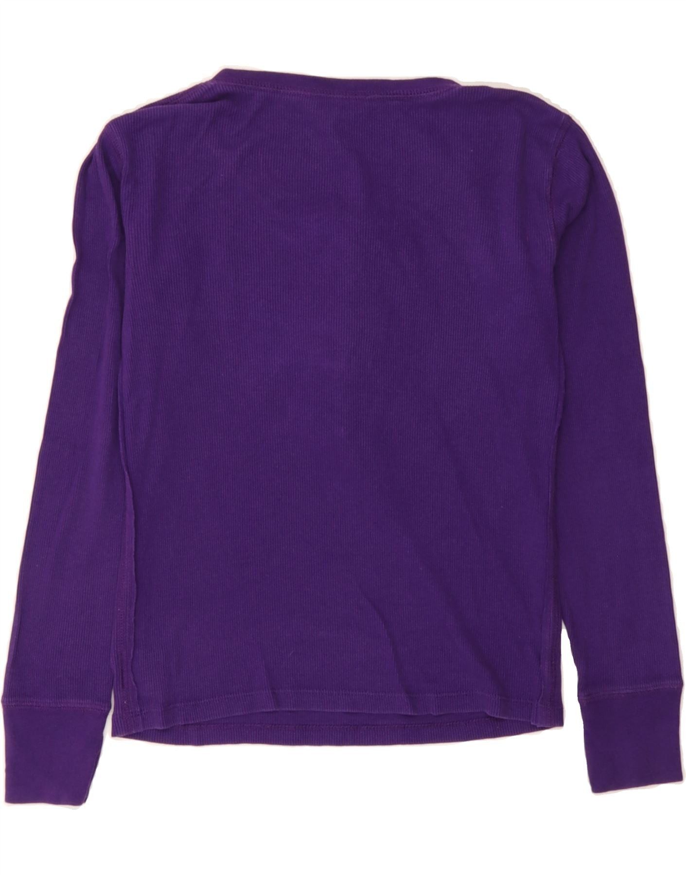 Ralph Lauren Girls Top Long Sleeve 8-9 Years Medium Purple Cotton Size S / US 4 / IT 40 - 2 Thumbnail
