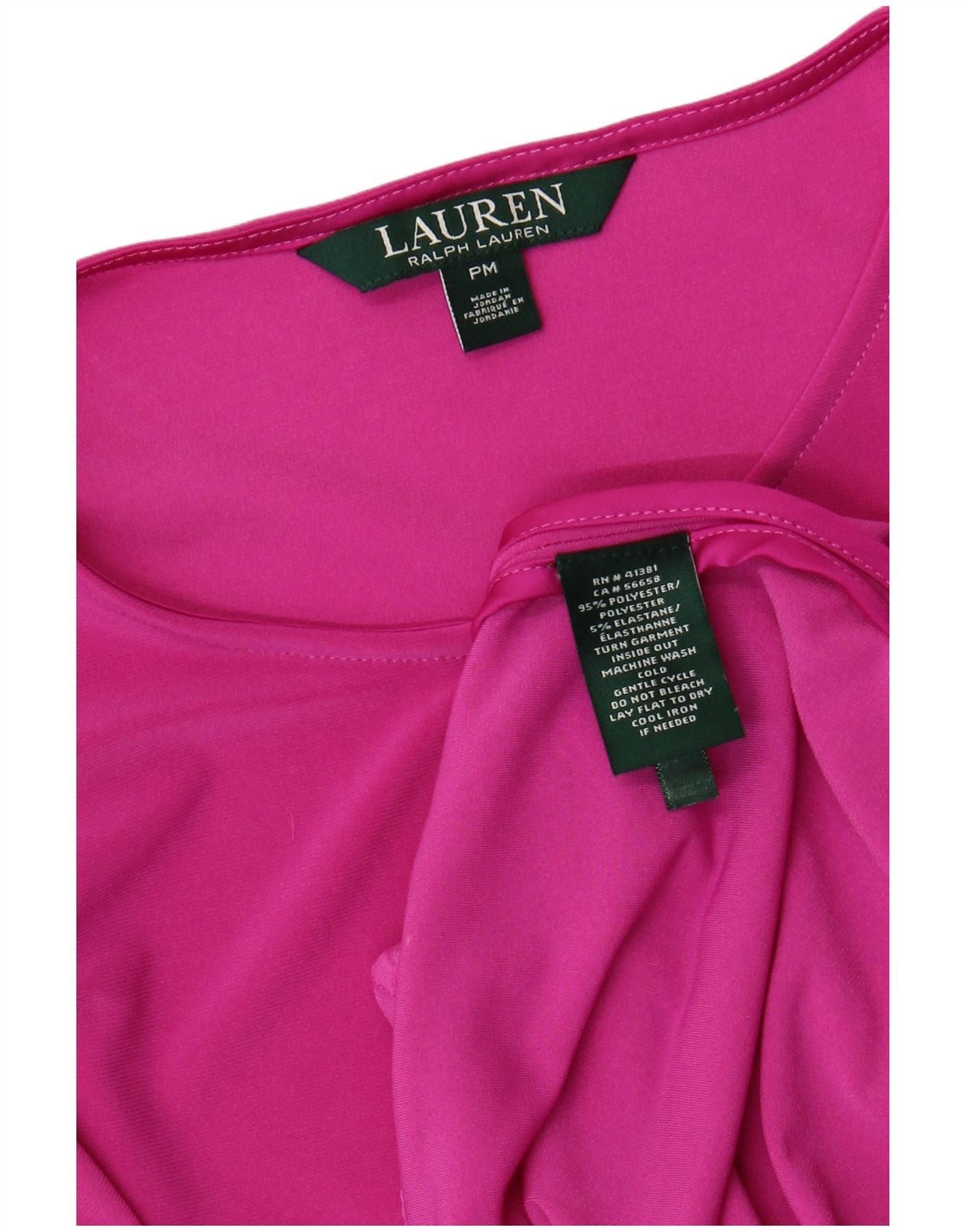 Ralph Lauren Womens Sleeveless Blouse Top UK 12 Medium Pink Polyester Size XS / US 0-2 / IT 36-38 - 3 Thumbnail