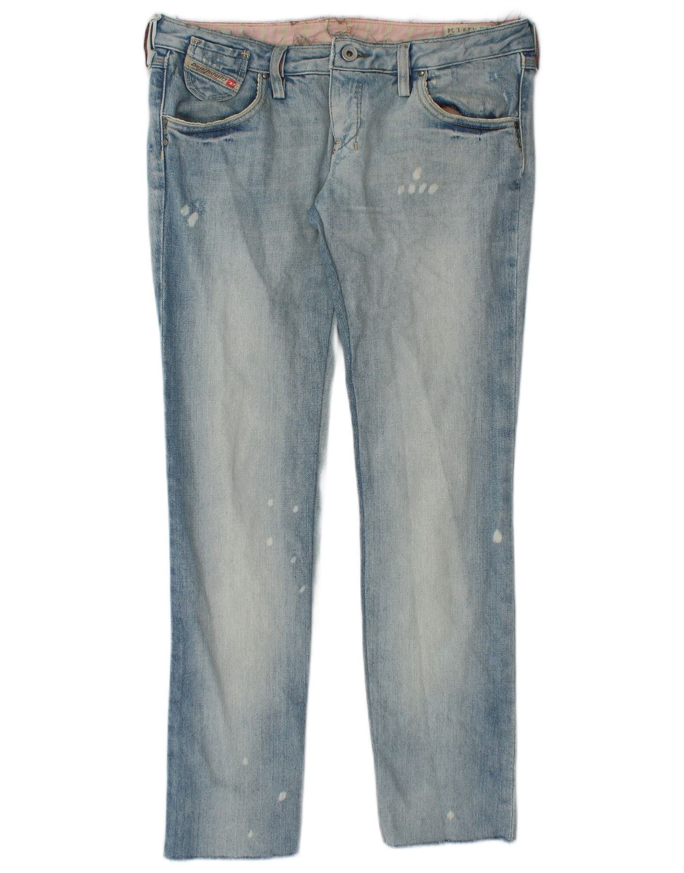 Diesel Womens Straight Jeans W29 L28 Blue Cotton Size 42" / US 20 - 2 Thumbnail