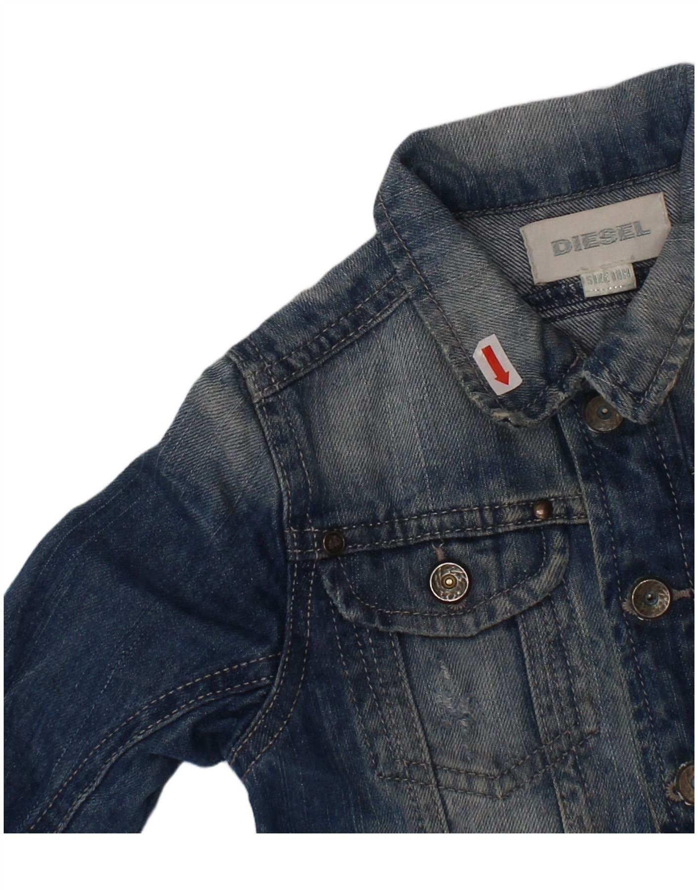Diesel Baby Boys Denim Jacket 12-18 Months Blue Cotton Size M / US 6-8 / IT 42-44 - 4 Thumbnail