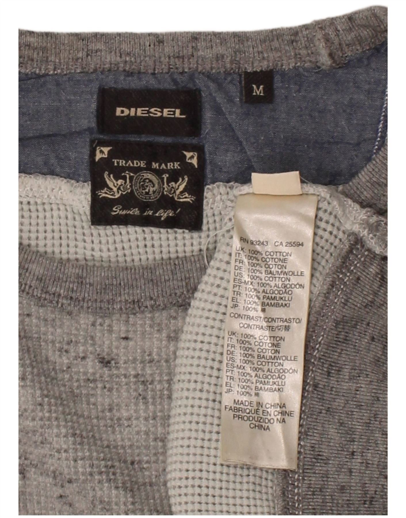 Diesel Mens Sweatshirt Jumper Medium Grey Colourblock Cotton Size US L / EU 52-54 / 3 - 3 Thumbnail