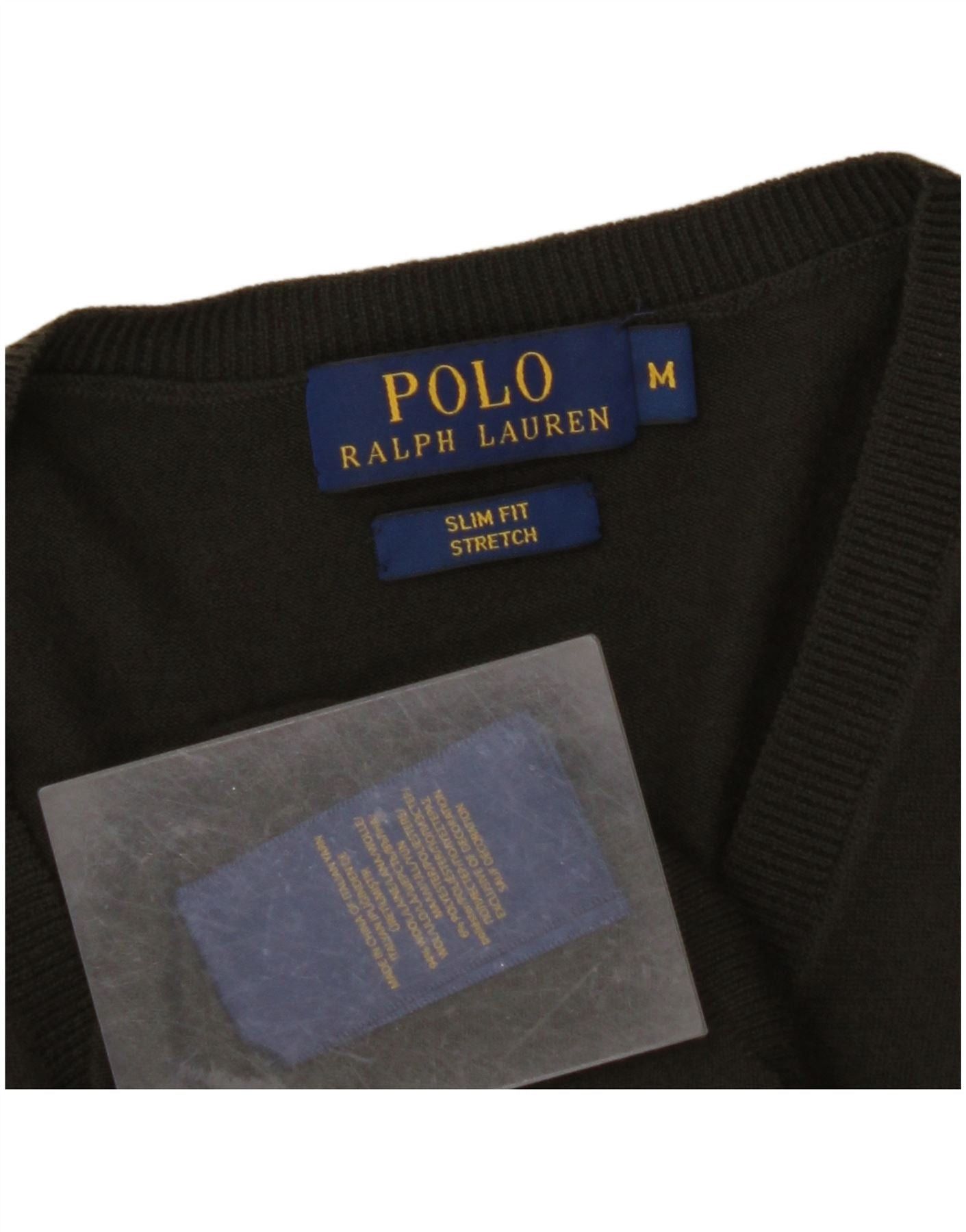 Polo Ralph Lauren Mens Slim Fit V-Neck Jumper Sweater Medium Khaki Wool Size US M / EU 48-50 / 2 - 4 Thumbnail