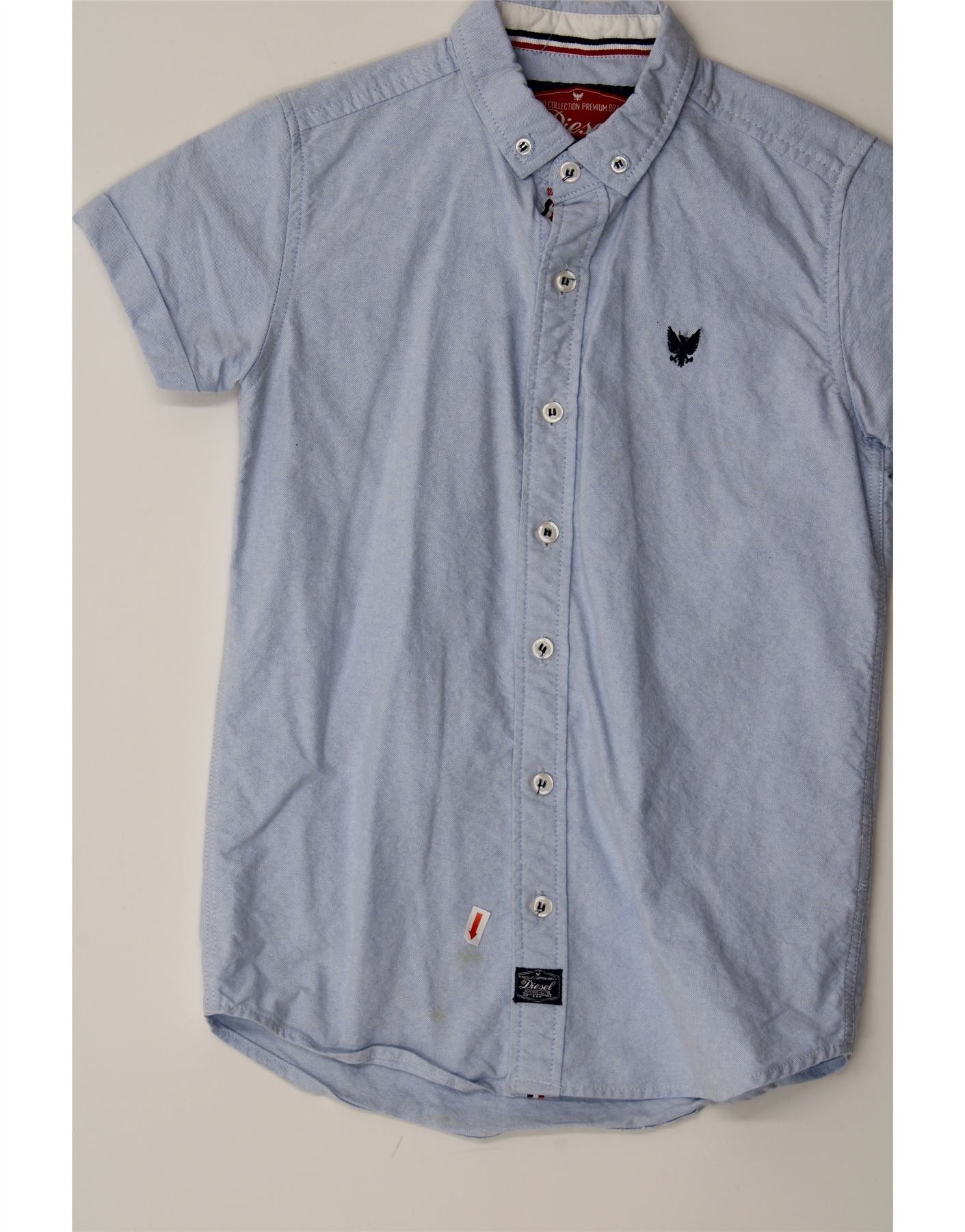 Diesel Boys Short Sleeve Shirt 7-8 Years Blue Cotton Size M / US 6-8 / IT 42-44 - 3 Thumbnail