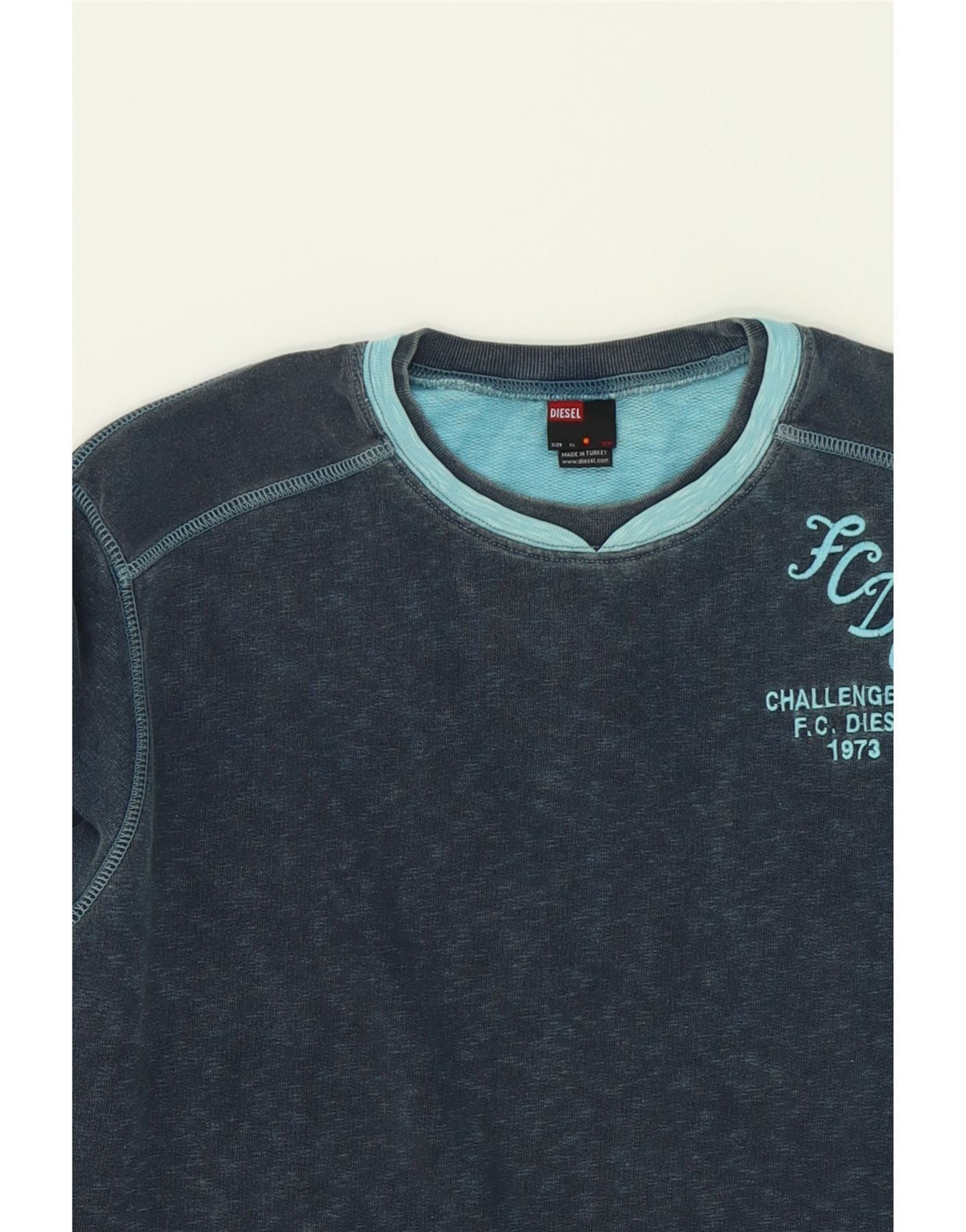 Diesel Womens Graphic Sweatshirt Jumper UK 18 XL Navy Blue Cotton Size XL / US 12-14 / IT 48-50 - 4 Thumbnail