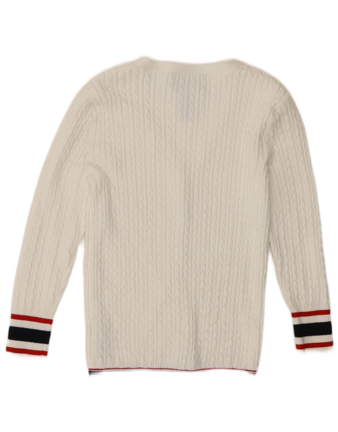 Ralph Lauren Girls Cardigan Sweater 9-10 Years White Cotton Size XXS / US 00 / IT 34 - 2 Thumbnail