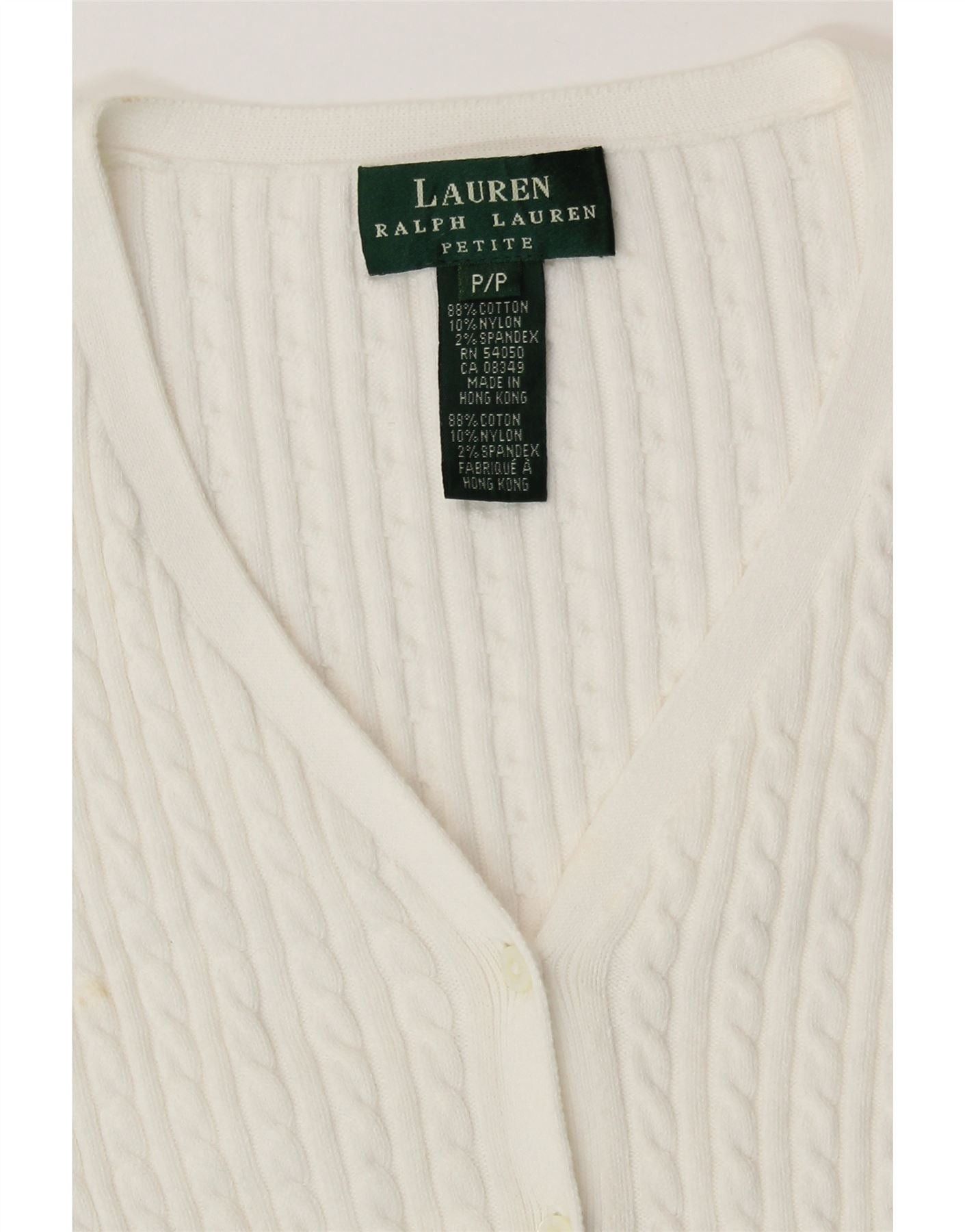 Ralph Lauren Girls Cardigan Sweater 9-10 Years White Cotton Size XXS / US 00 / IT 34 - 4 Thumbnail