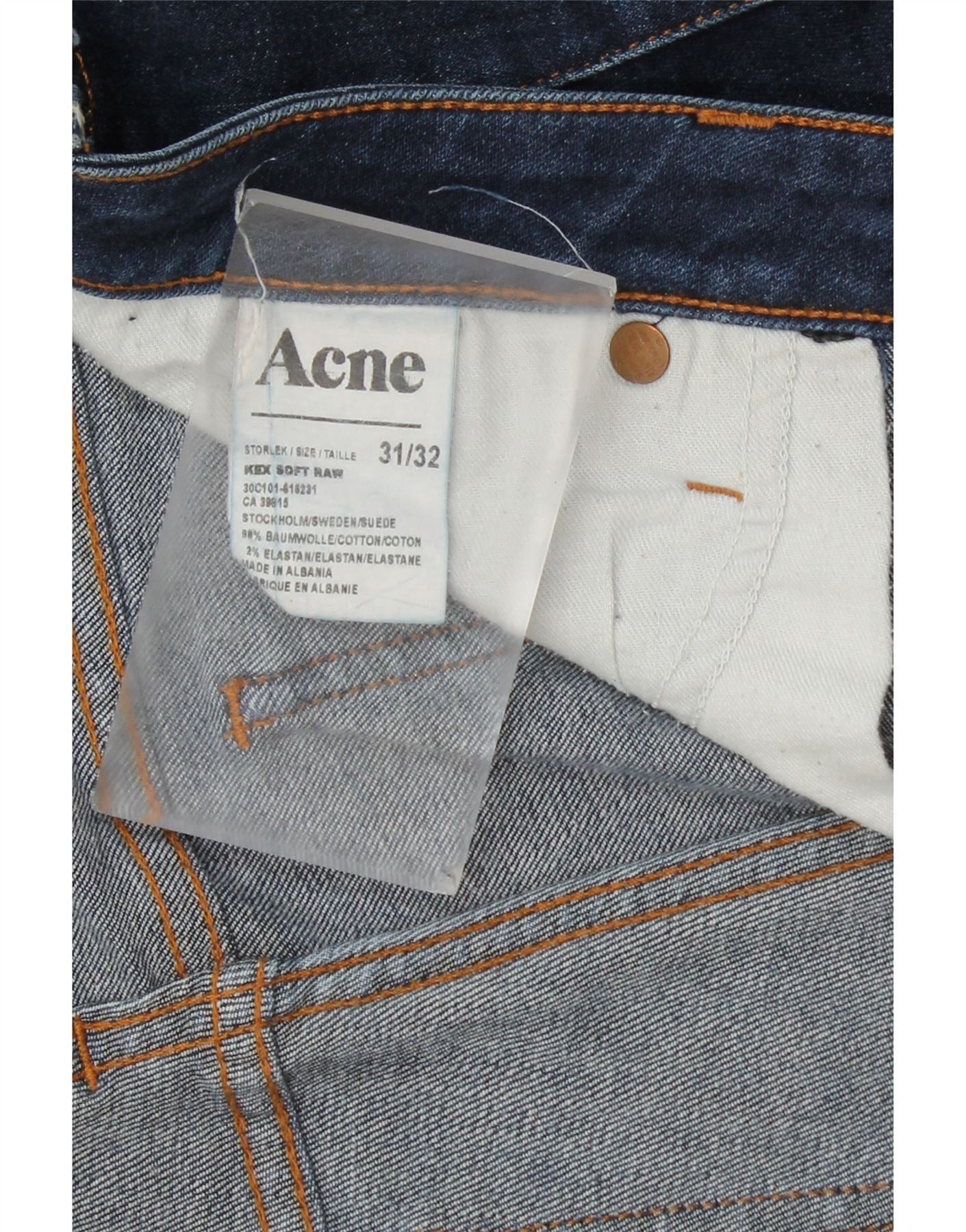 Acne Studios ACNE Womens Skinny Jeans W31 L32 Navy Blue Cotton Size 42" / US 20 - 3 Thumbnail