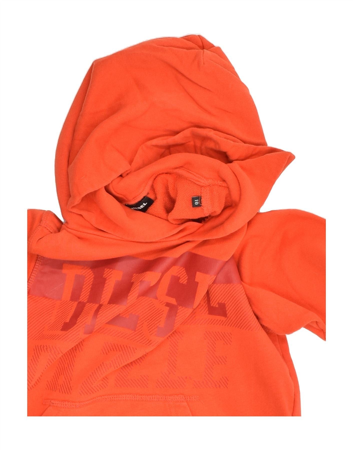 Diesel Girls Graphic Hoodie Jumper 9-10 Years Red Cotton Size M / US 6-8 / IT 42-44 - 3 Thumbnail